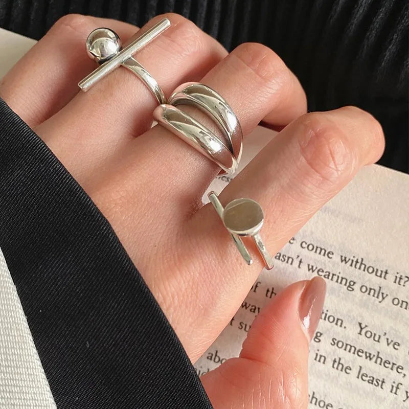 Sterling Geometric Nail Ring