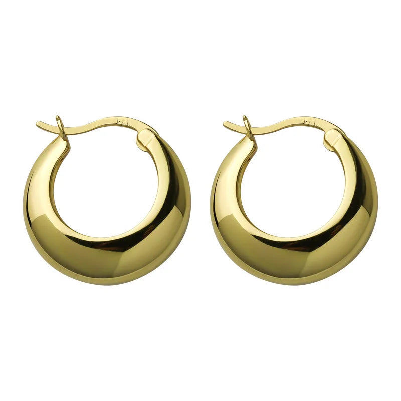 Sterling Chunky Circle Hoops
