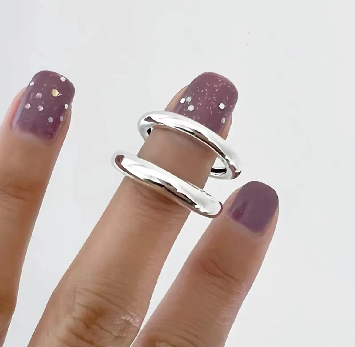 Sterling Geometric Nail Ring