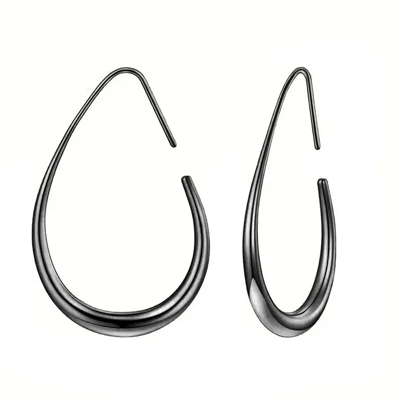 Waterdrop Statement Hoop Earrings