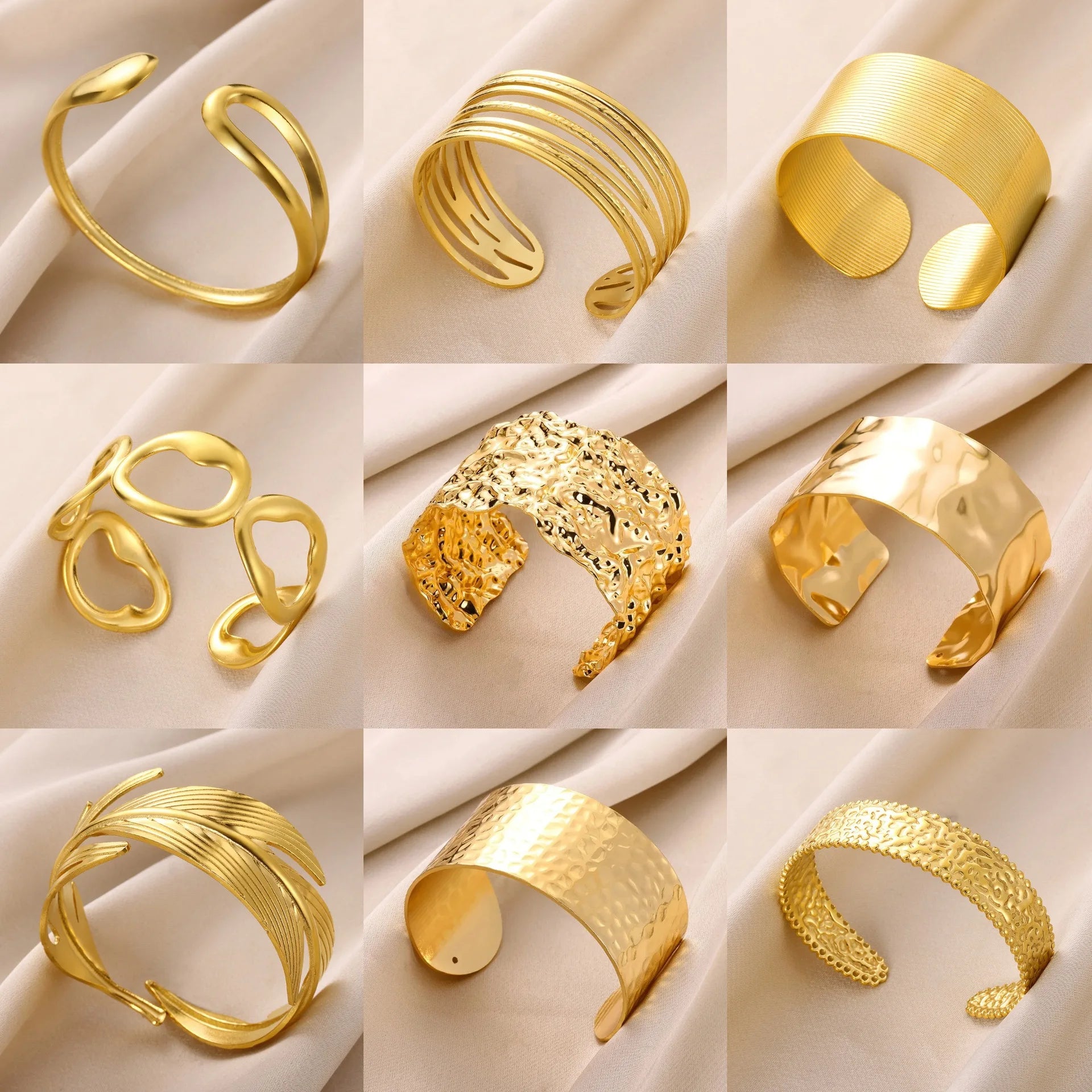 Gold Wrinkle Cuff Bracelet