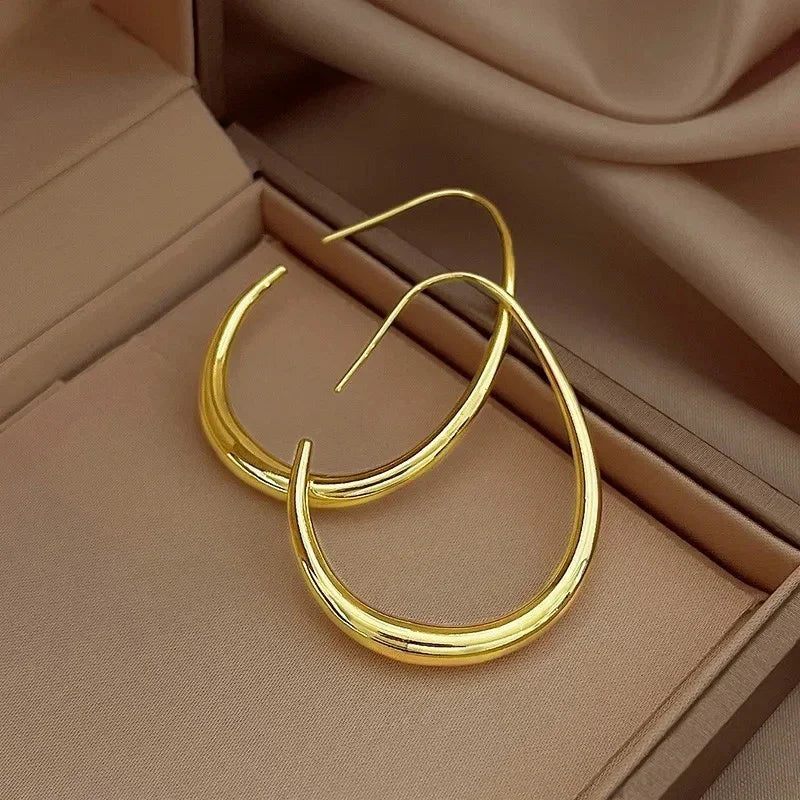 Waterdrop Statement Hoop Earrings