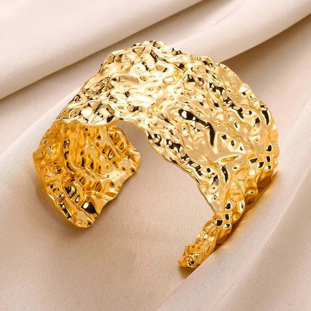 Gold Bump Cuff Bracelet