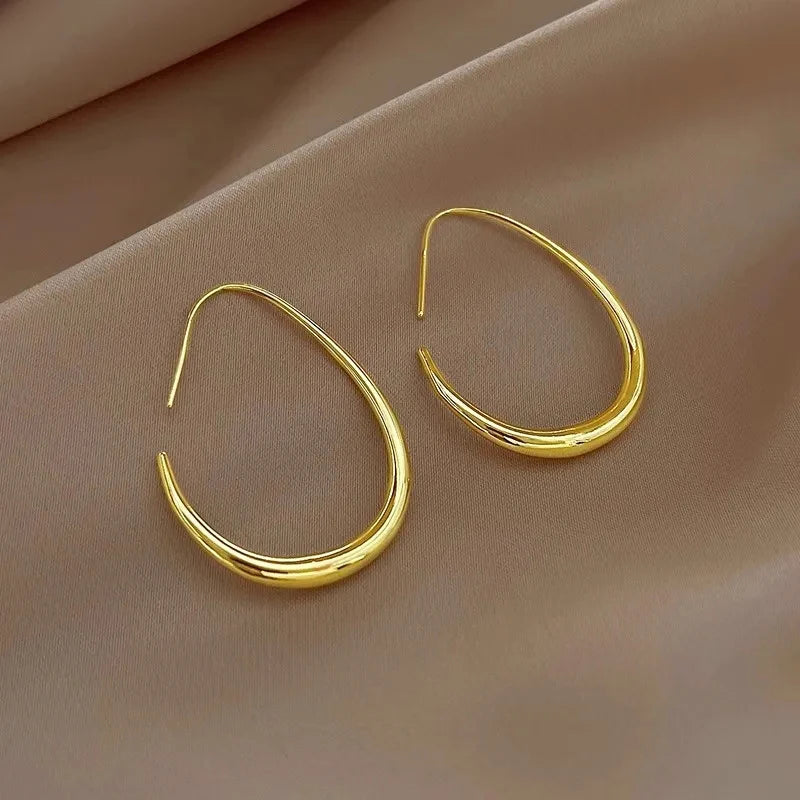 Waterdrop Statement Hoop Earrings