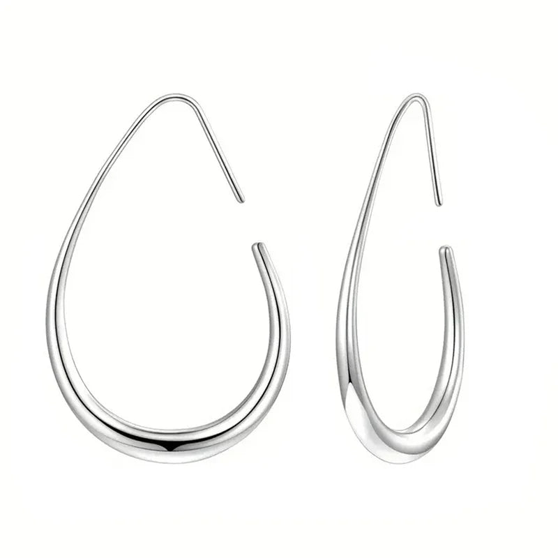 Waterdrop Statement Hoop Earrings