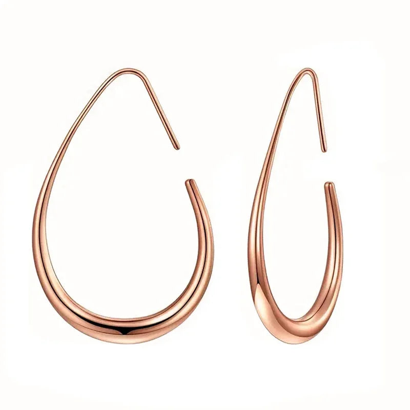 Waterdrop Statement Hoop Earrings