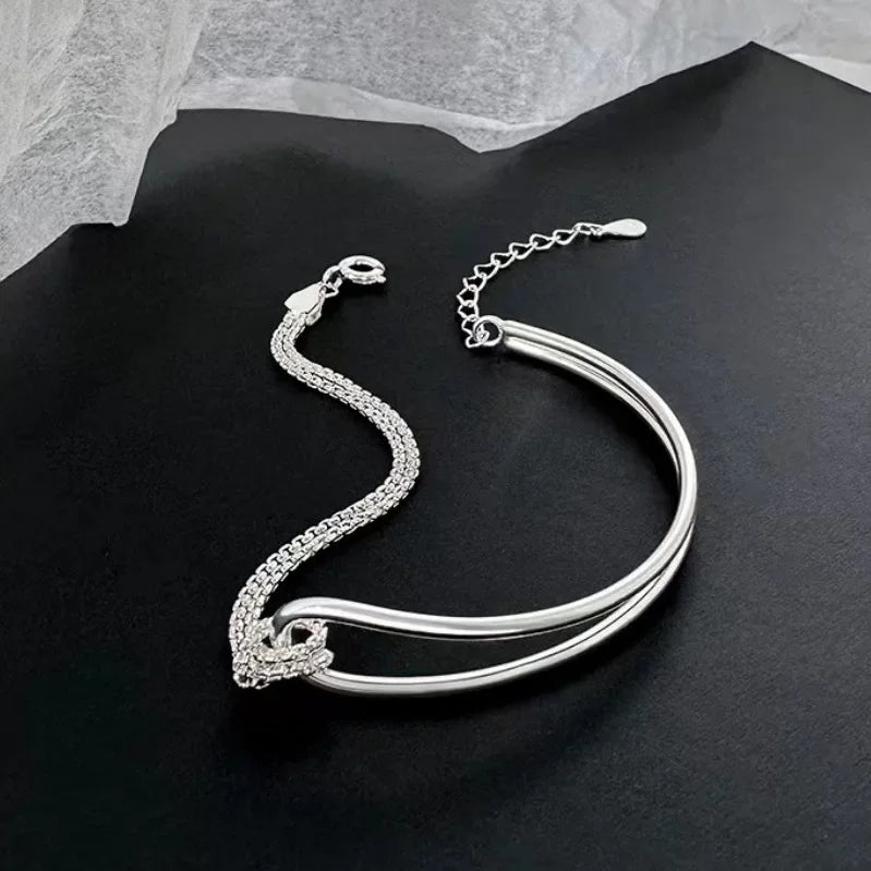 Sterling Geometric Bead Bracelet