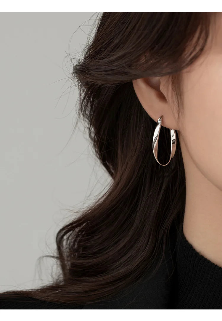 Sterling Geometric Hoop Earrings