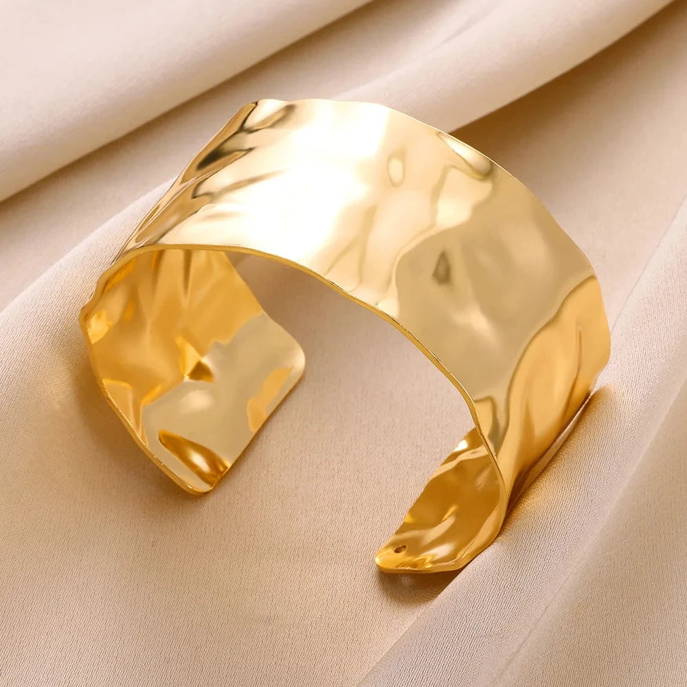 Gold Bump Cuff Bracelet
