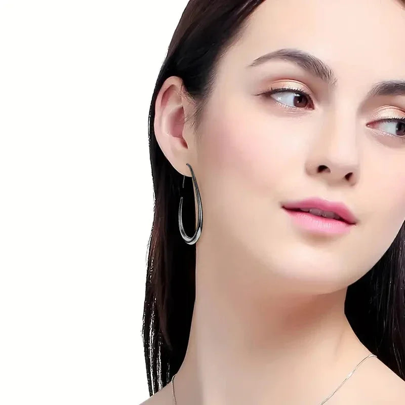 Waterdrop Statement Hoop Earrings