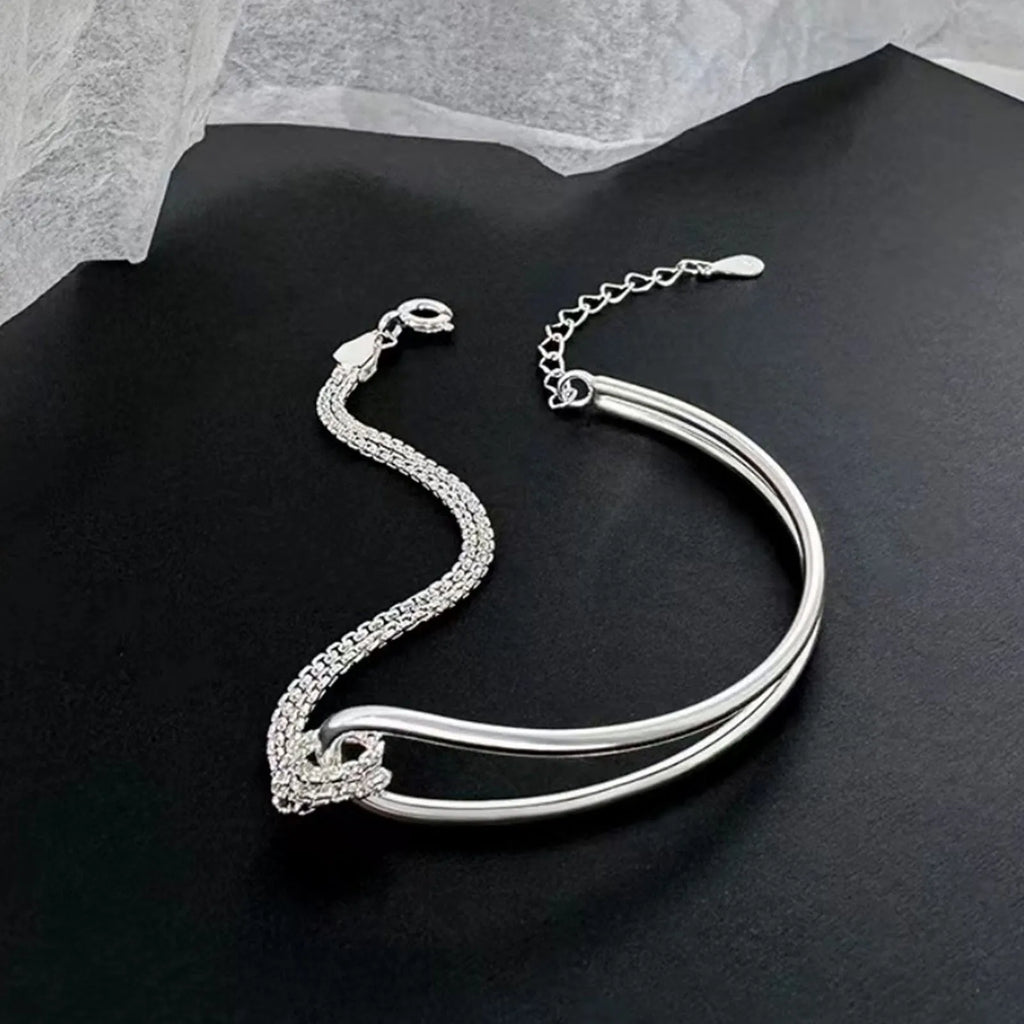 Sterling Geometric Bead Bracelet