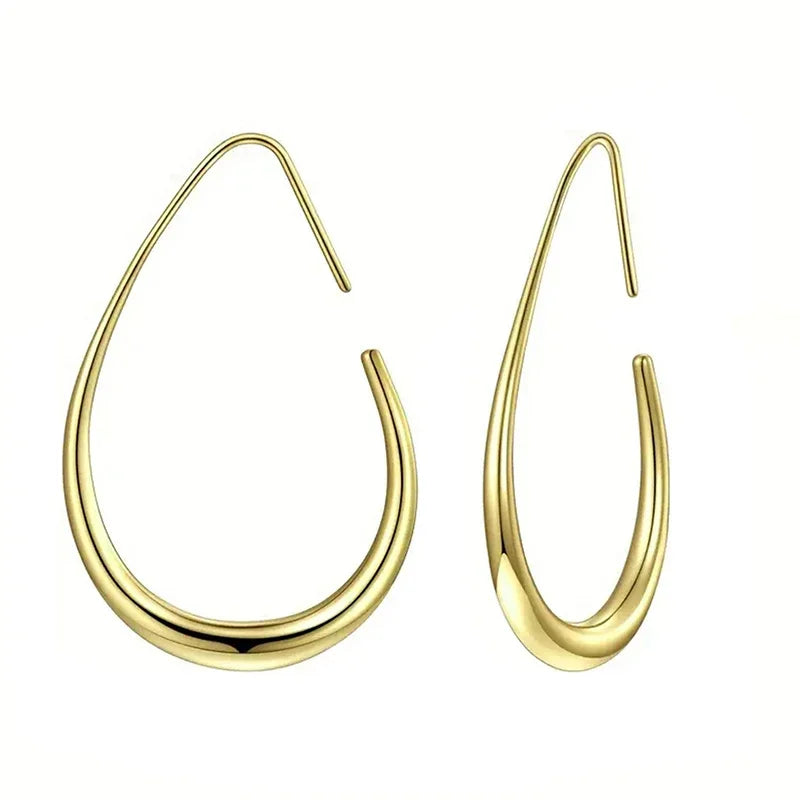 Waterdrop Statement Hoop Earrings