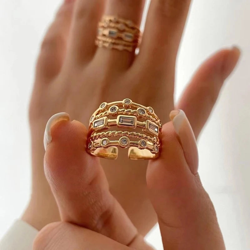 Golden Sunstone Statement Ring