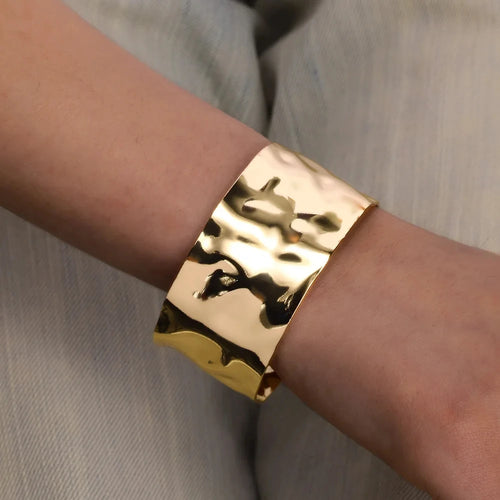 Gold Bump Cuff Bracelet