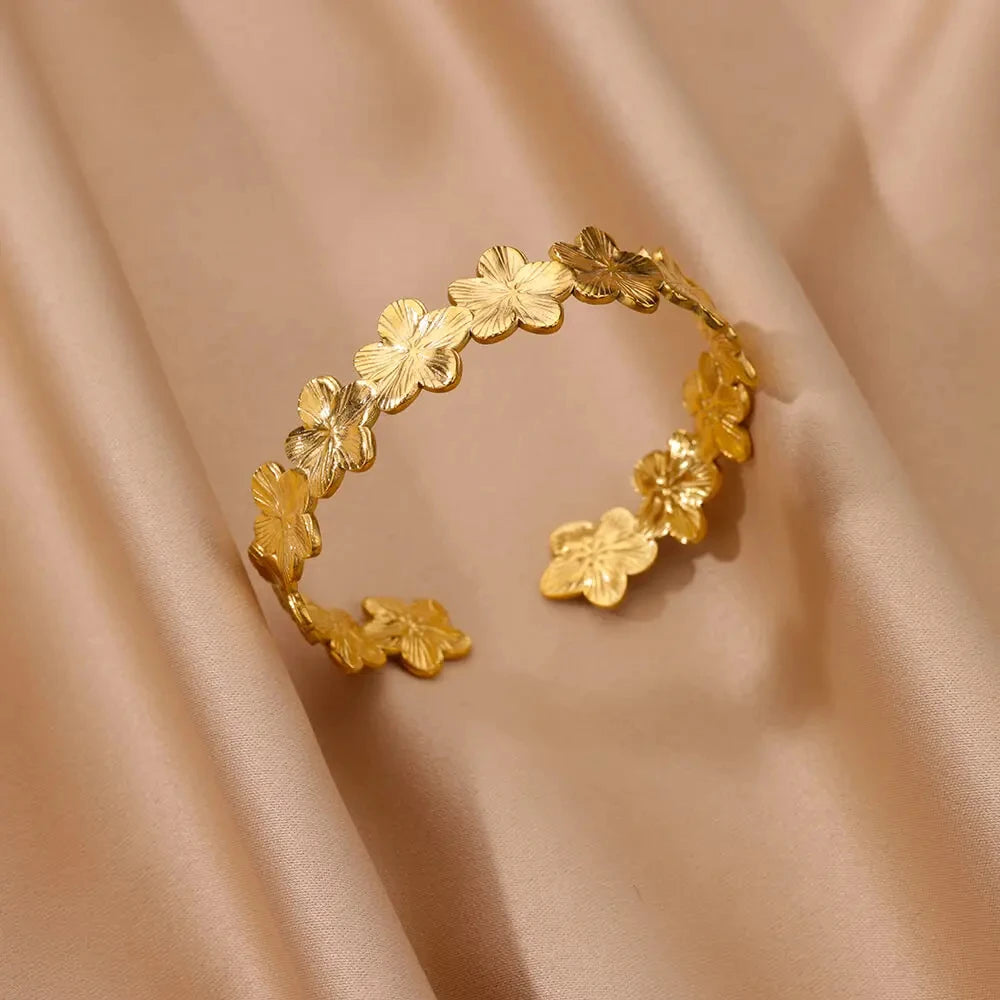Gold Bump Cuff Bracelet