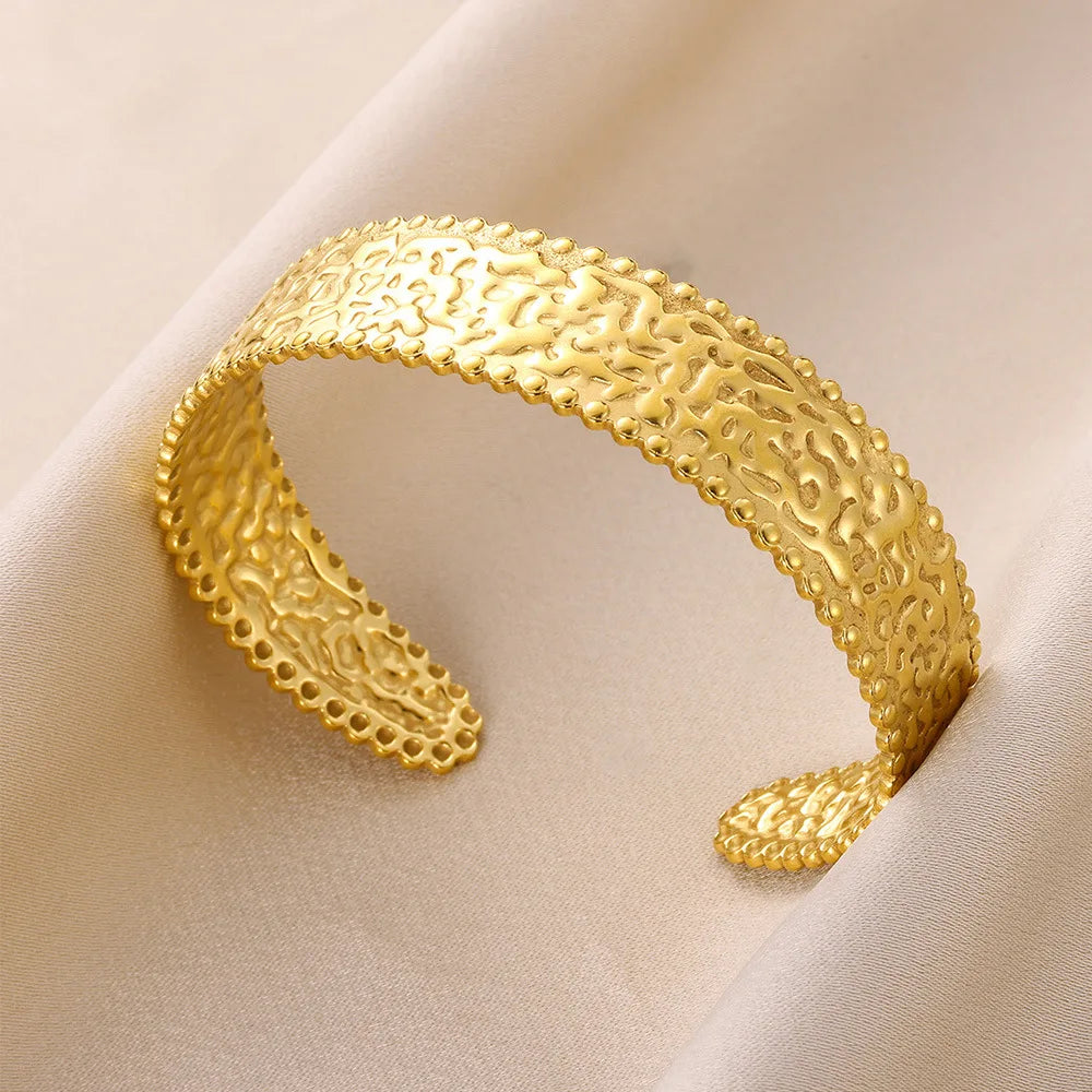 Gold Wrinkle Cuff Bracelet
