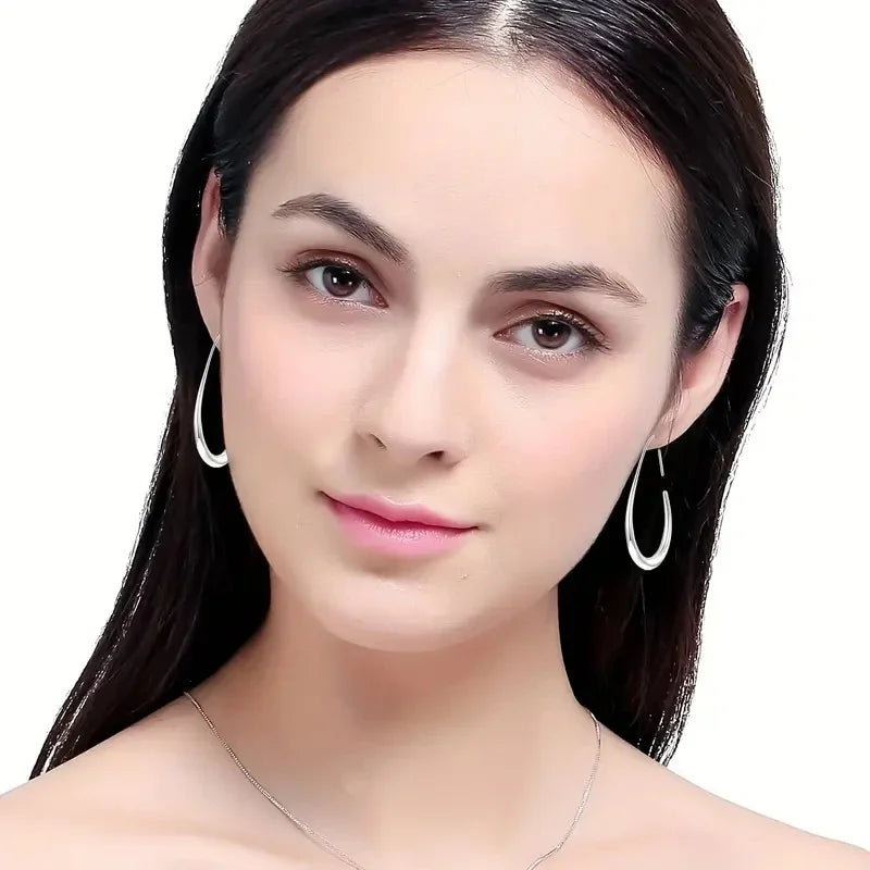 Waterdrop Statement Hoop Earrings