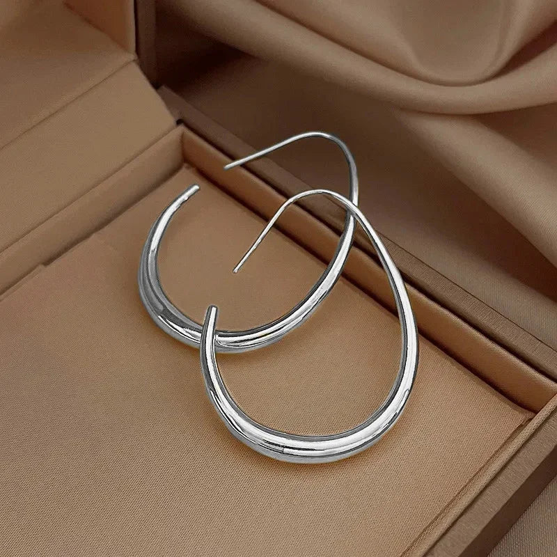 Waterdrop Statement Hoop Earrings