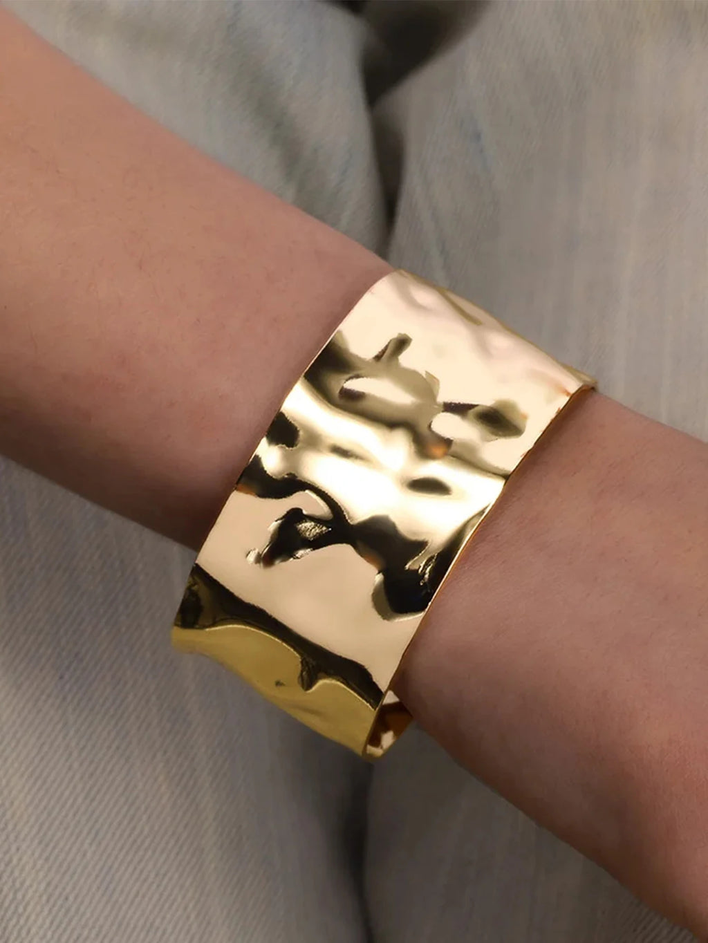Gold Bump Cuff Bracelet