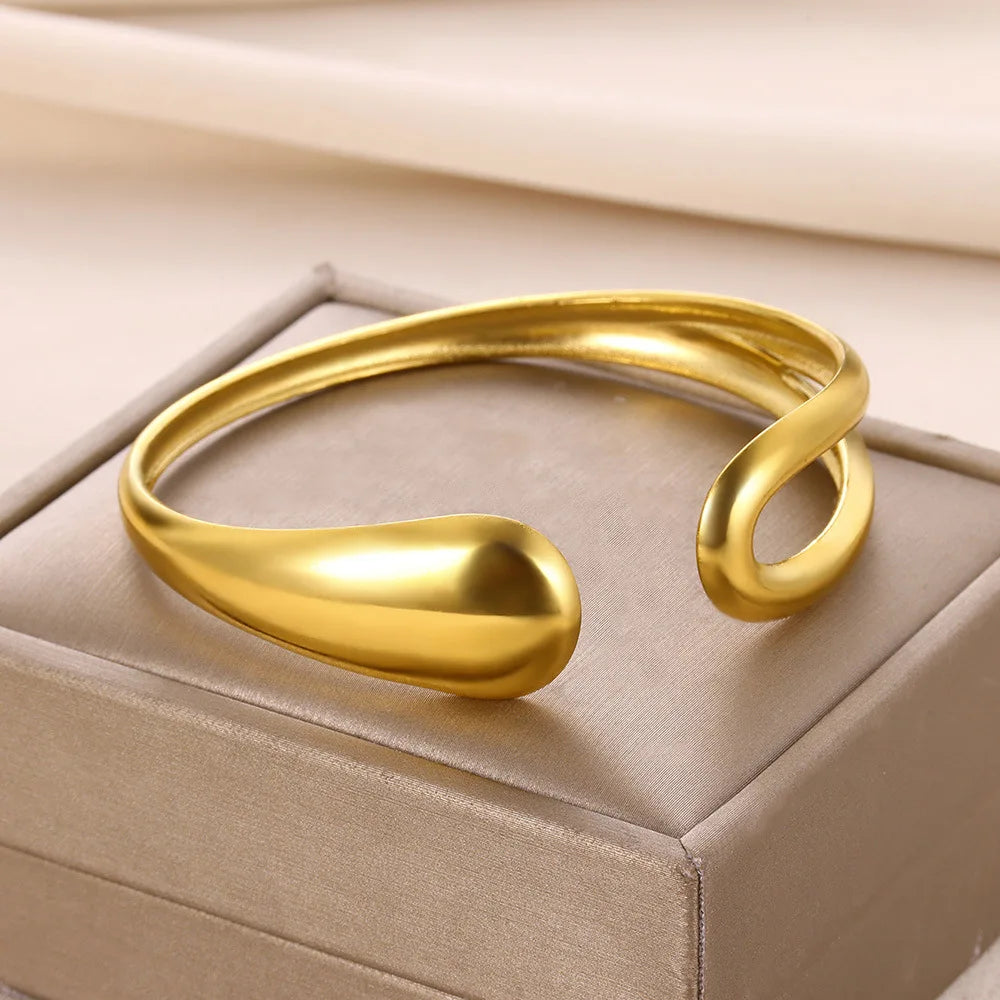 Gold Wrinkle Cuff Bracelet
