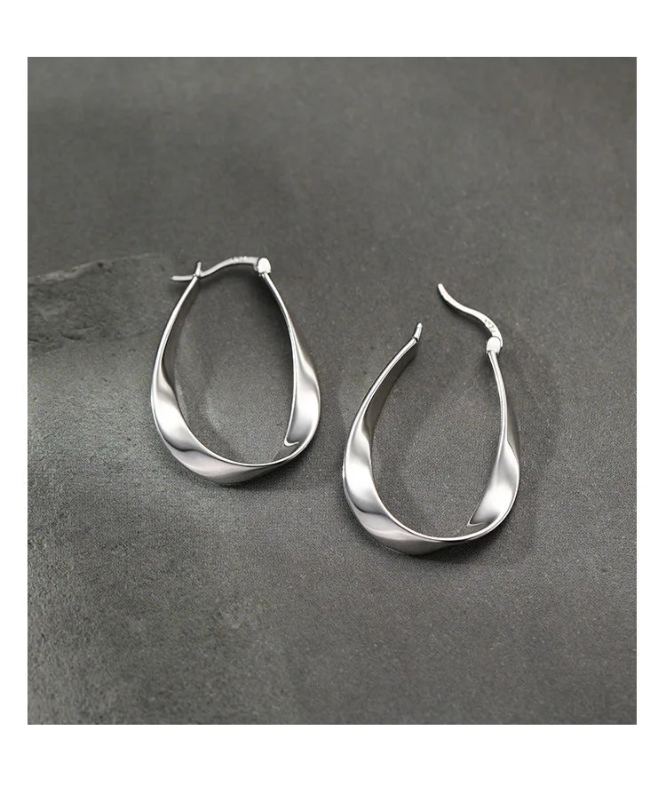 Sterling Geometric Hoop Earrings