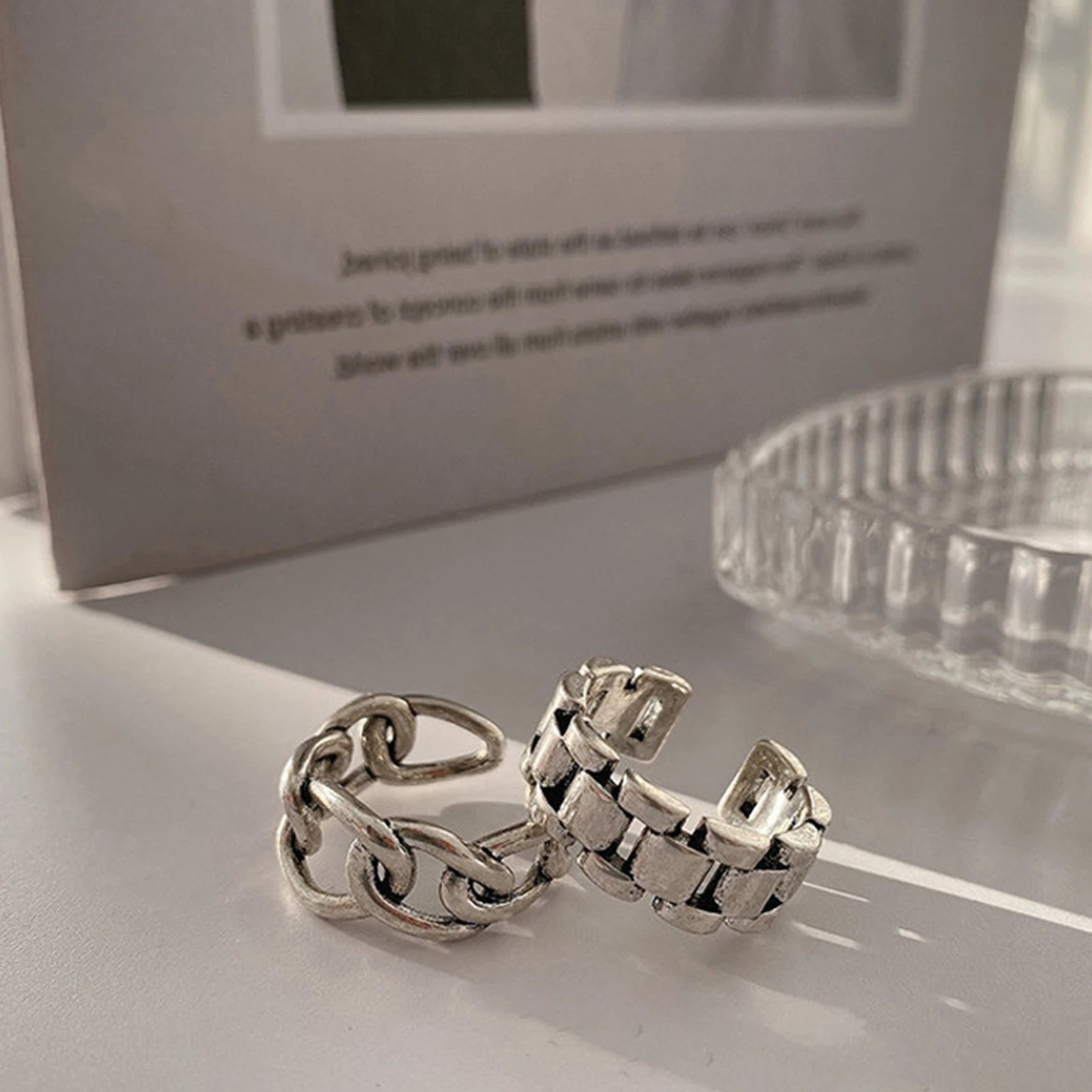 Sterling Cross Chain Ring