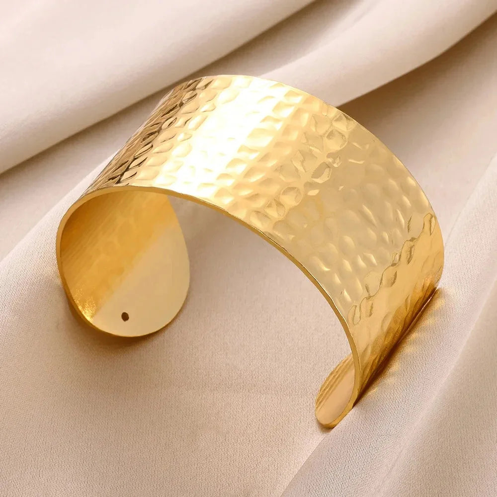 Gold Wrinkle Cuff Bracelet