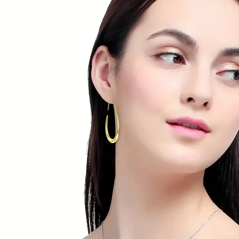 Waterdrop Statement Hoop Earrings